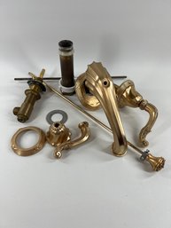 Vintage Sherle Wagner Ribbon & Reed Brass Faucet Set