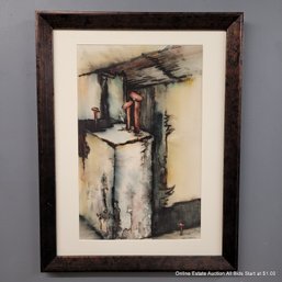 Ruth D. Grover 1967 Watercolor On Paper Titled Timbers