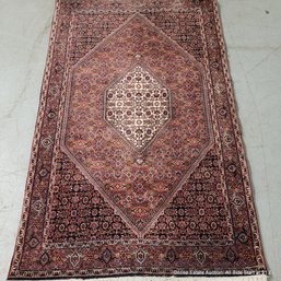 Persian Hand Knotted Wool On Cotton Warp With Leather Binding Carpet 3' 7' X 5' 9'