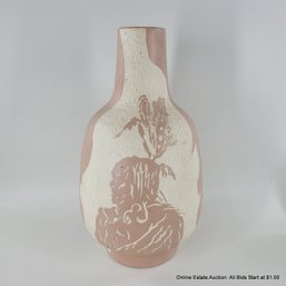 Sgraffito Heirloom Mold Ceramic Vase
