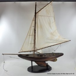 Vintage Ironsides J-Yacht Model On Stand (LOCAL PICKUP OR UPS STORE SHIP ONLY)