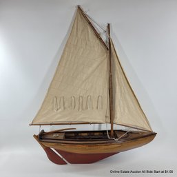 Vintage Hand-Made Model Sloop Sailboat (LOCAL PICKUP OR UPS STORE SHIP ONLY)