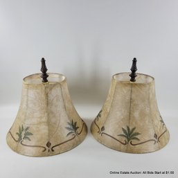 Pair Of Tropical Designed Lampshades