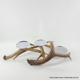 2 Resin Antler With Small Tray & 1 Natural Antler