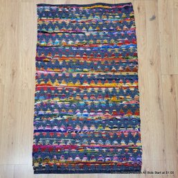Vintage Rag Rug Carpet 50' X 30'
