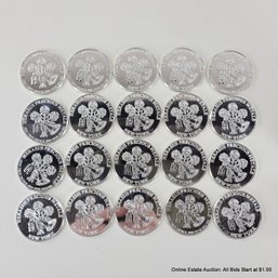 20 Heraeus Precious Metals 999 Fine Silver Troy Oz. Coins Total Weight 20 Oz.