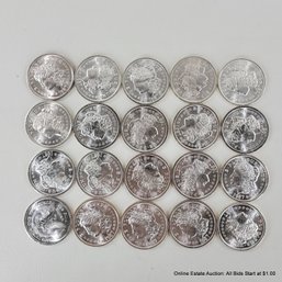 20 E Pluribus Unum 999 Fine Silver Troy Oz. Silver Trade Unit Coins Total Weight 20 Oz.
