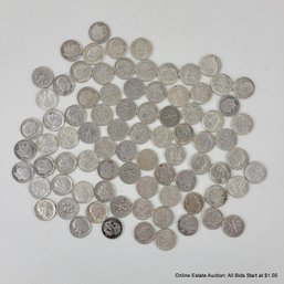 82 1964 & Earlier .900 Silver Eisenhauer Dimes  Ungraded & Circulated