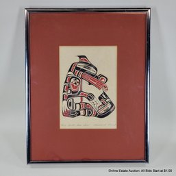 Richard Hunt Inuit Lithograph Sea Bear Signed In Pencil
