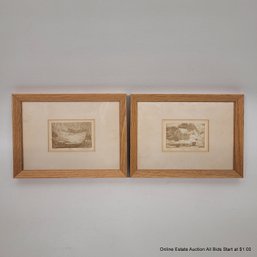 Two Half-Tone Prints Of Etching By D. Forsythe Signed In Pencil