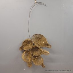 Kristin Tollefson Steel & Brass Wire With Wood Bead Detail Sculpture (LOCAL PICKUP OR UPS STORE SHIP ONLY)