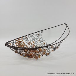 Kristin Tollefson Steel Wire With Glass Beaded Detail Sculpture