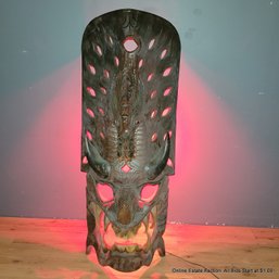 Monumental Carved Wood Tiki Mask With Backlighting (LOCAL PICK UP ONLY)