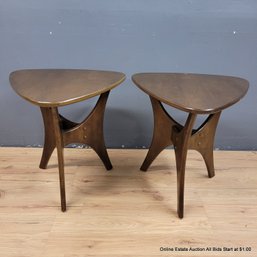 Pair Of Contemporary Mid-Century Style Side Tables (LOCAL PICK UP ONLY)
