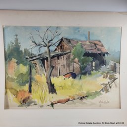 Signed Chuck Webster Watercolor On Paper, Unframed