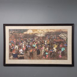 Nicolas De Jesus Signed Hand Colored Etching, Mercado De Chamula 29/75 (LOCAL PICK UP OR UPS STORE SHIP ONLY)