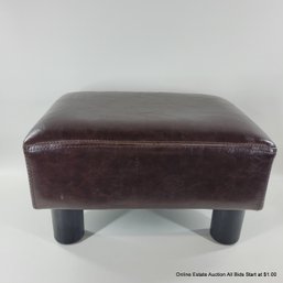 Faux Leather Foot Stool With Plastic Legs