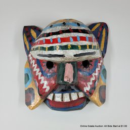Colorful Carved & Painted Mexican Mask