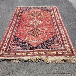 Vintage Hand Knotted Wool On Wool Abadeh Persian Carpet 81' X 112'