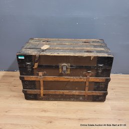 Antique Flat Top Steamer Trunk (LOCAL PICKUP ONLY)