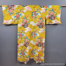 Floral Print Kimono With Belt