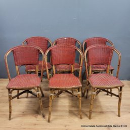 Six Vintage Bamboo Stacking Chairs  (LOCAL PCIKUP ONLY)