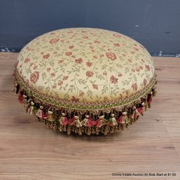 Upholstered Foot Stool With Wood Legs