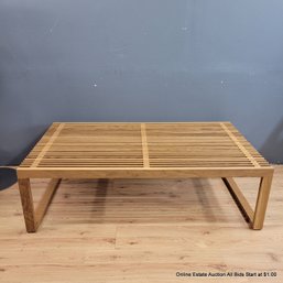 Vintage Possible Ewing Oak Slat Wood Coffee Table (LOCAL PICKUP ONLY)