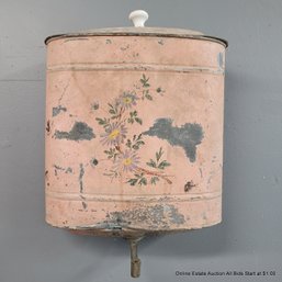 Antique Painted Tole Lavabo With Porcelain Knob