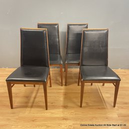 4 Dillingham Mid Century Modern High-Back Dining Chairs (LOCAL PICK UP ONLY)