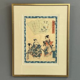 Vintage Japanese Kunisada II Wood Block Print