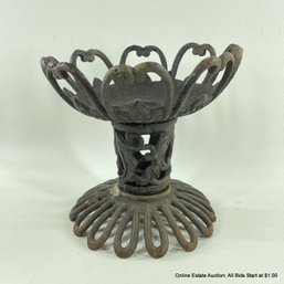 Vintage Die Cast Metal Assembled Decorative Candleholder