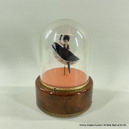 Vintage Reuge Music Box With French Can-Can Dancer Under Dome
