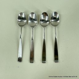 Four Lauffer Holland Stainless Steel Demitasse Spoons