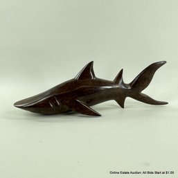 Carved And Polished Wood Shark