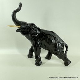 Cast Non-Ferrous Metal Elephant Statue With Plastic Tusks (LOCAL PICK UP OR UPS STORE SHIP ONLY)
