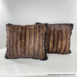Mink Fur 16' Decorative Throw Pillows