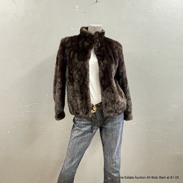 Foeresters Fur Seattle Dark Brown Fur Coat With Hook And Eye Closure