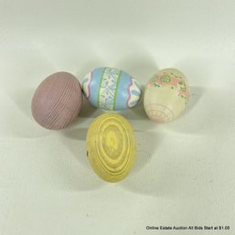 4 Wooden Easter Eggs 2 Are Painted