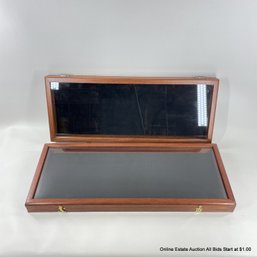 2 Velvet Lined Shallow Wood Display Cases