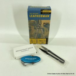 The Original Leatherman In Box With Leather Sheath Small Carabiner Knife Japanese Style Thread Snips