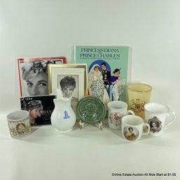 Large Lot Of British Royalty Items Victoria Elizabeth Diana Tea Cups Pitcher Paper Dolls Time Magazine