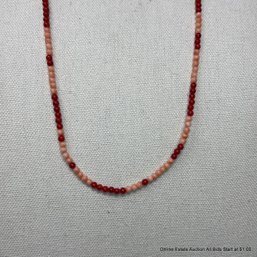 Lucoral Beaded Red & Angel Skin Coral Necklace