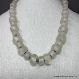 Glass Beaded Necklace With Sterling Silver Clasp