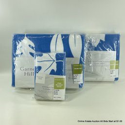 Garnet Hill Double Cotton Flannel Flat Sheet Set With Leaf Pattern  In Original Packaging
