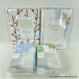 Four Pairs Of Assorted Garnet Hill German And Portuguese Flannel Standard Pillowcases In Original Packaging