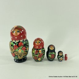 Vintage Hand Painted Nesting Dolls 4'