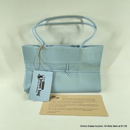 The Brave Brown Bag Le Sac De Charlotte Waxed Cotton Tote Bag In Pale Blue
