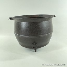 Cast Irons Cauldron With Handle, Missing One Foot