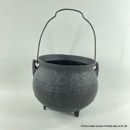 Vintage Coated Cast Iron Cauldron
